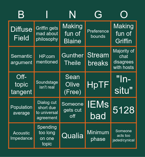 The Noise Floor Bingo Card