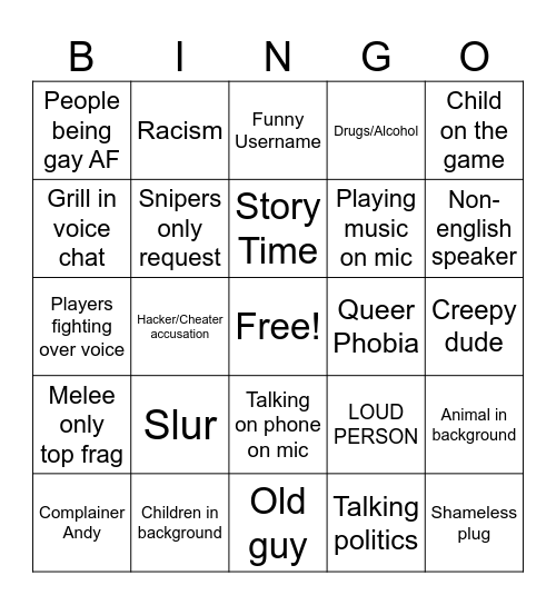 Black Ops 6 Bingo Card Bingo Card
