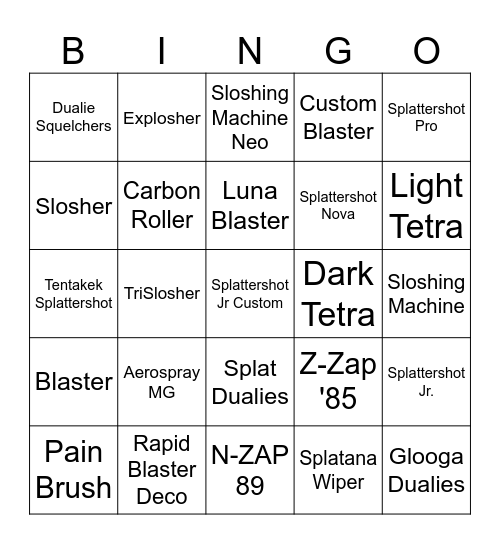 Glace Bingo Card Bingo Card