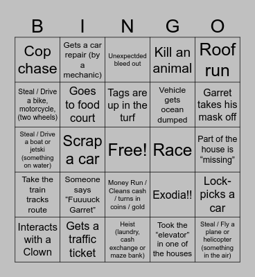 Hidden Bingo Card