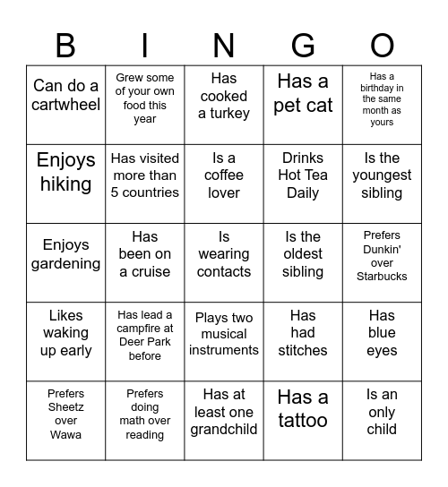 BINGO MIXER Bingo Card