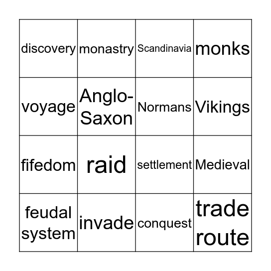 Vikings bingo Card