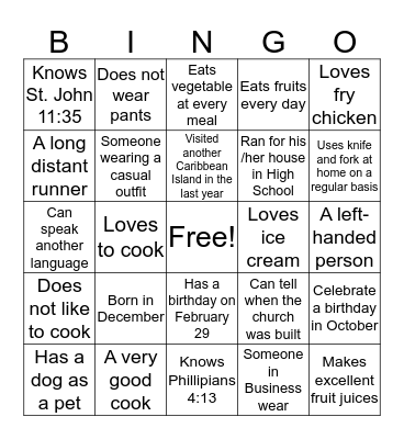 FIND THE PERSONS AND COMPLETE YOUR CARD Bingo Card