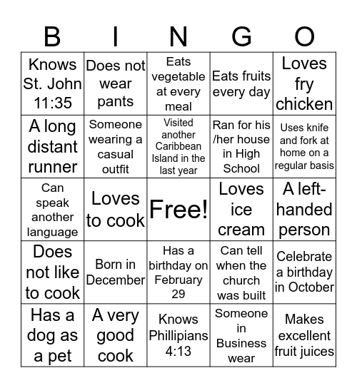 FIND THE PERSONS AND COMPLETE YOUR CARD Bingo Card