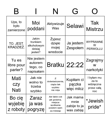Natalia bingo Card