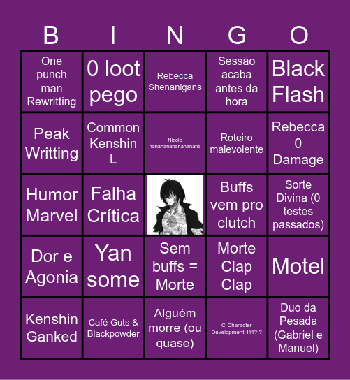 Lukas RPG!!! Bingo Card
