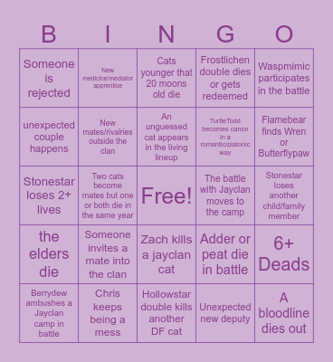 Galaxy Year 22 Bingo Card