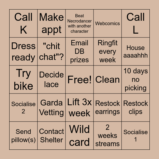 September Bingo Card