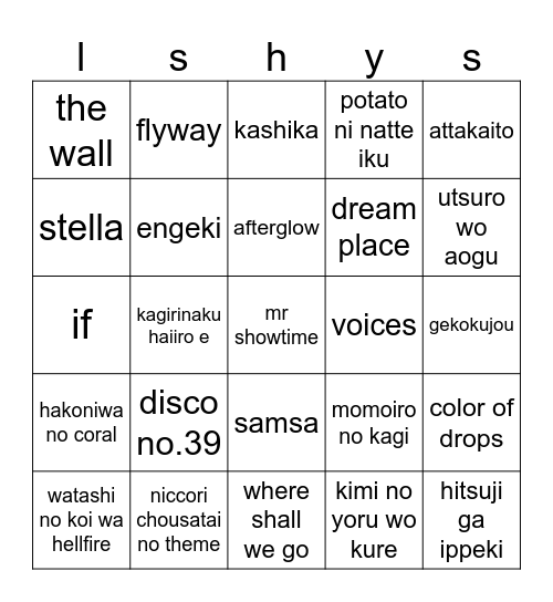 let your sound resonate in sekai! Bingo Card