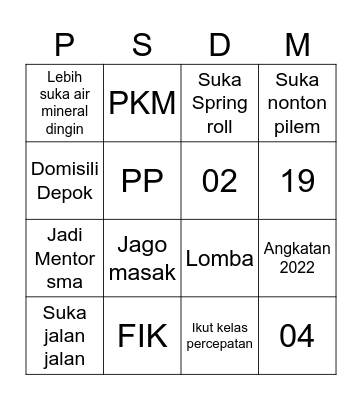 Soal Kedua Puluh Tujuh Bingo Card