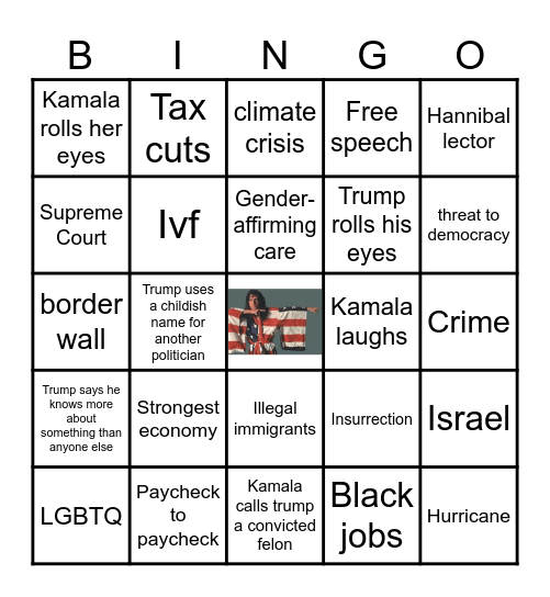 Presidential Debate Bingo Card