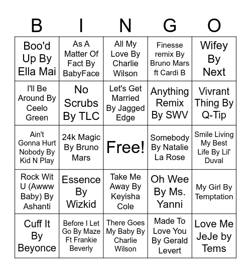 Bridal Shower Bingo Game Bingo Card