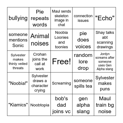 Artisaur call bingo Card