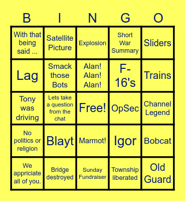 LSA Bingo Card