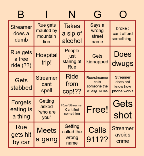 RP BINGO Card