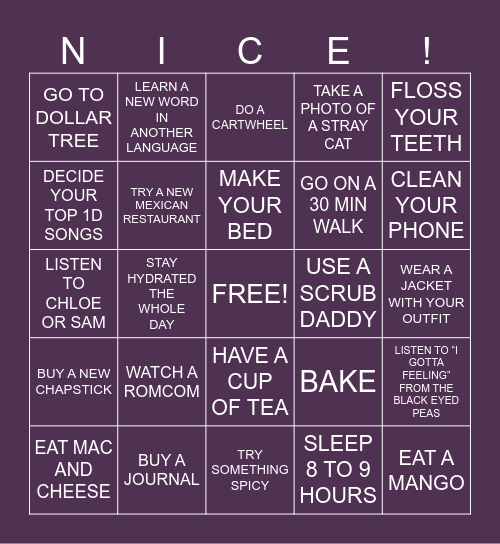 CRABCHELLA Bingo Card