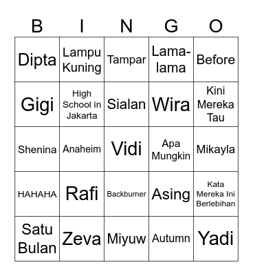Bingo w/ Miyuw Bingo Card