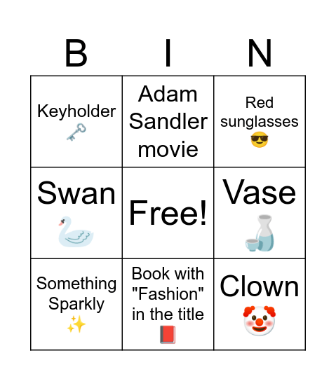 Op-Shop Bingo 1 Bingo Card