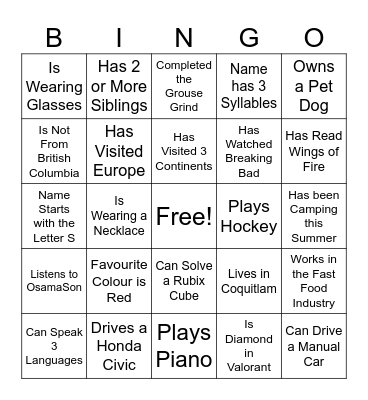 Bingo Card