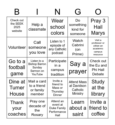 Fall 2024 Bingo Card