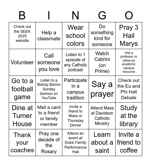 Fall 2024 Bingo Card