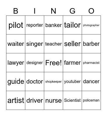 Jobs Bingo Card