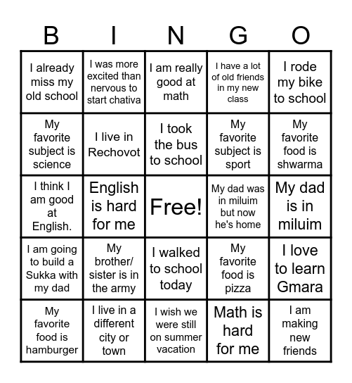 Is it true for you? Bingo Card