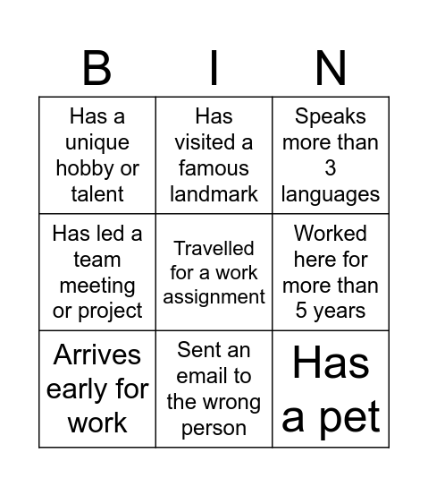 BINGO Card