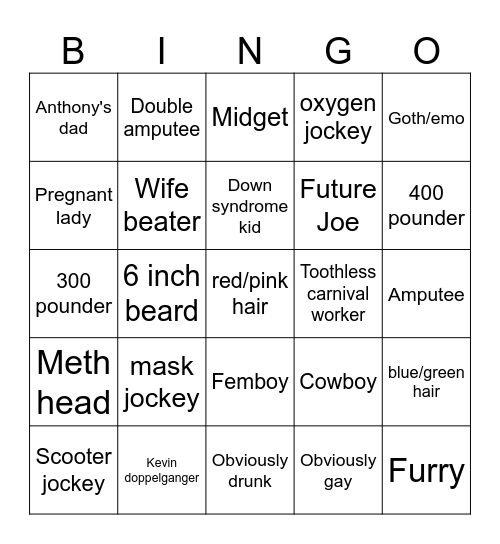 state fair bingo Card