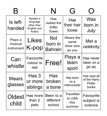 FIND SOMEONE WHO... Bingo Card