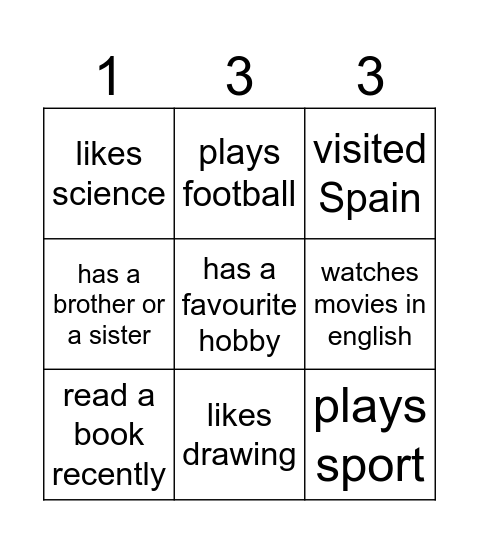 Back to school 2 Bingo Card