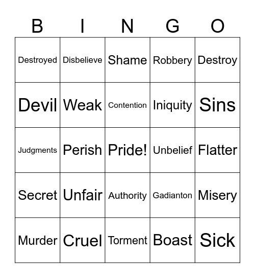 Pride Bingo Card