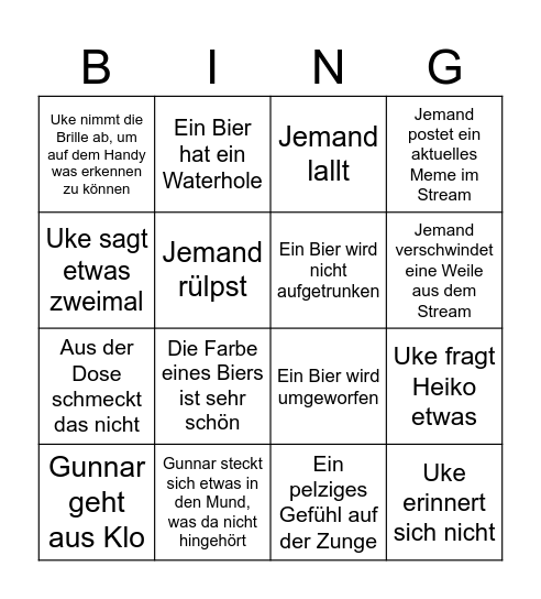 BierBingo Card