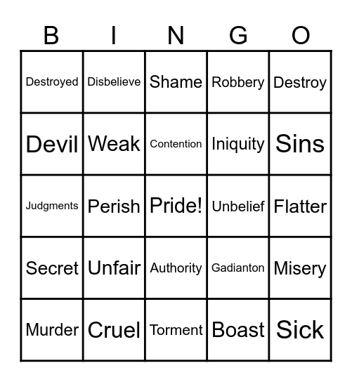 Pride Bingo Card