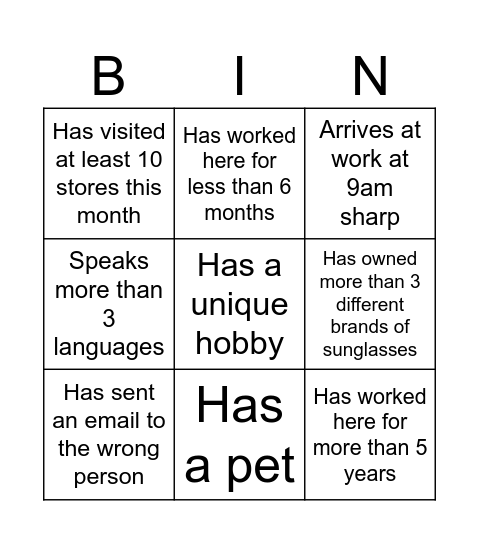 BINGO Card