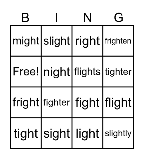 <igh> Bingo Card