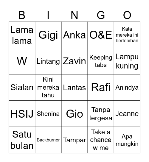 Diptalk Bingo Card