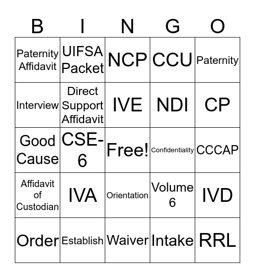 Week 2 Bingo Card