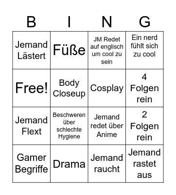 Beauty and The nerd Bingo Card