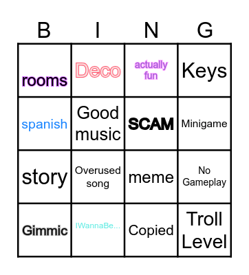 Geometry  Dash Platformer Recent Tab Bingo Card