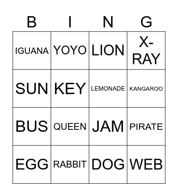 WORDS,WORDS, WORDS Bingo Card