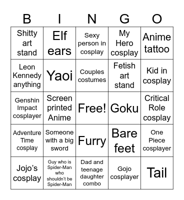 Con Bingo Card