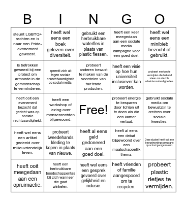 Rechtvaardige Bingo! Bingo Card