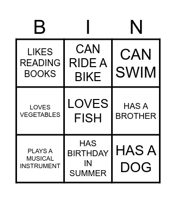 1ST DAY Bingo Card