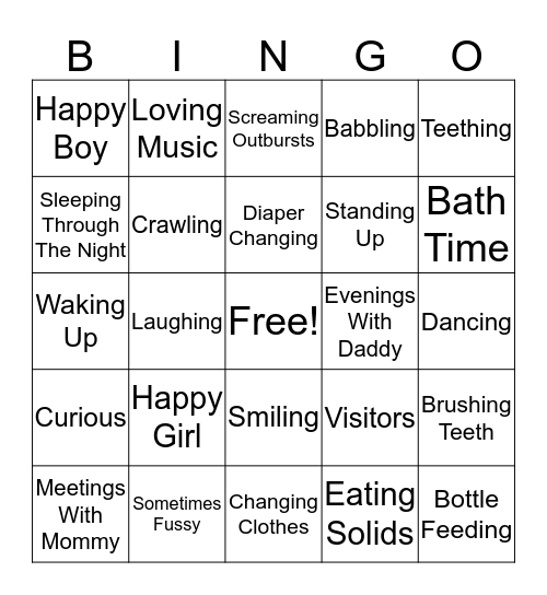 Dorothy Faye & Padraig Gibson Bingo Card