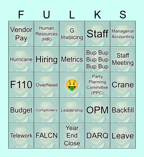 Comptroller Buzzword Bingo! Bingo Card