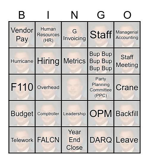Comptroller Bingo Card