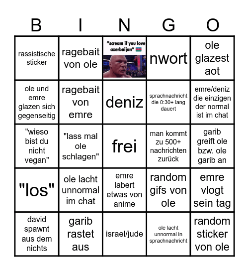 whatsapp gruppe tägliches bingo Card