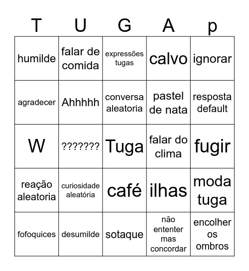 José Bernardo Bingo Card