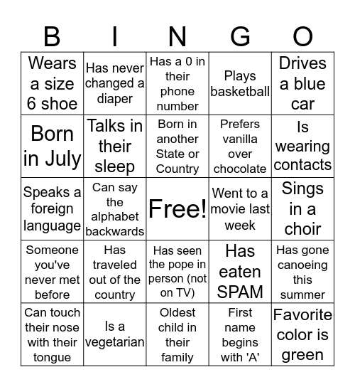 Bingo Card